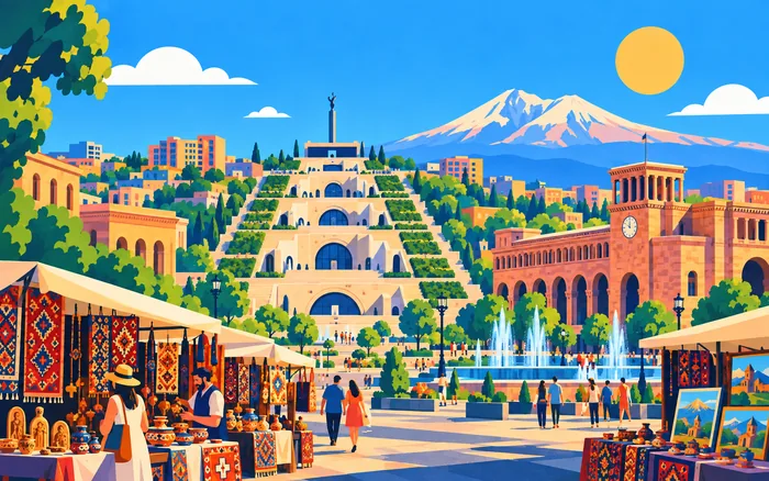 Cascade Complex staircase and fountains in Yerevan